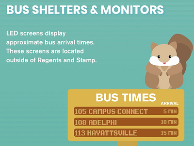 Piece of Transportation Infographic bus bus stop dots infographic squirrel transportation university of maryland
