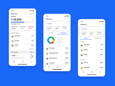 Expense Tracker App - Shot 2 adobexd figma freelance freelance design mobile app mobile ui money app money tracker uidesign uiux uxdesign visual design