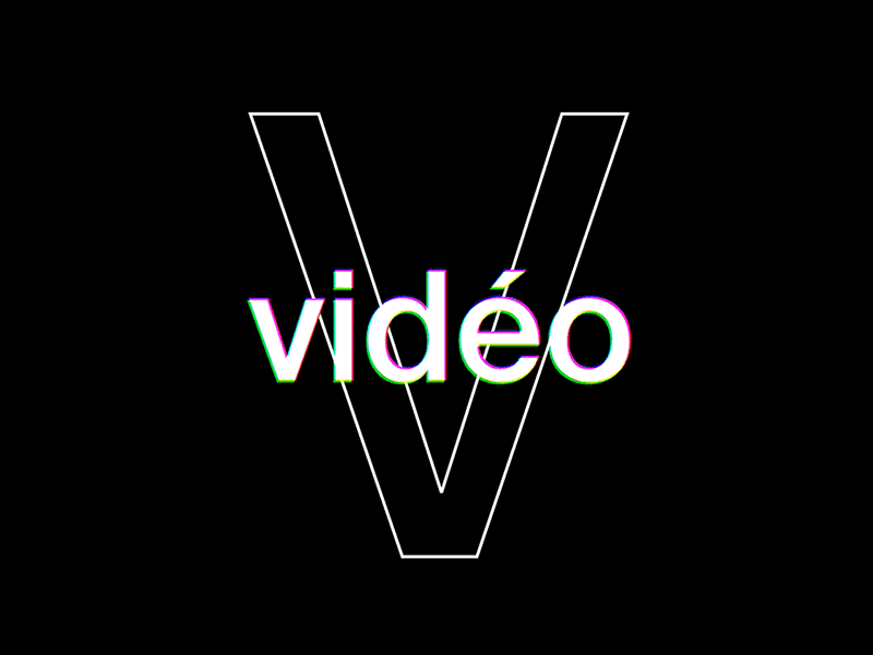 Typographic experimentation - "Vidéo" black experimentation ghosts pepper glitch graphic design motion design outline swiss intl twitch typo typography white