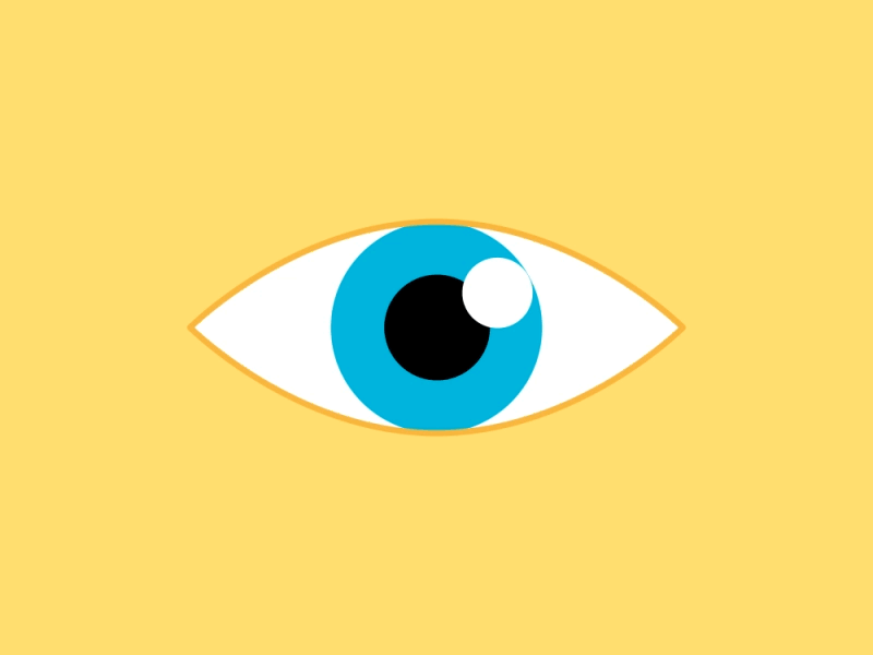 "Why not?" - Eye blue eye eyelid graphic design iris look looking motion design pupil see suspicious yellow