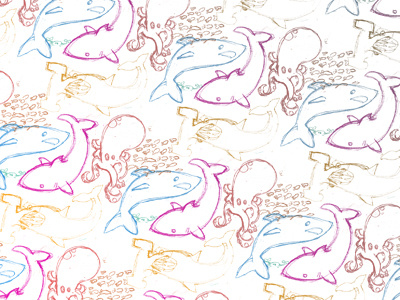 Shark Week Pattern illustration pattern sketch