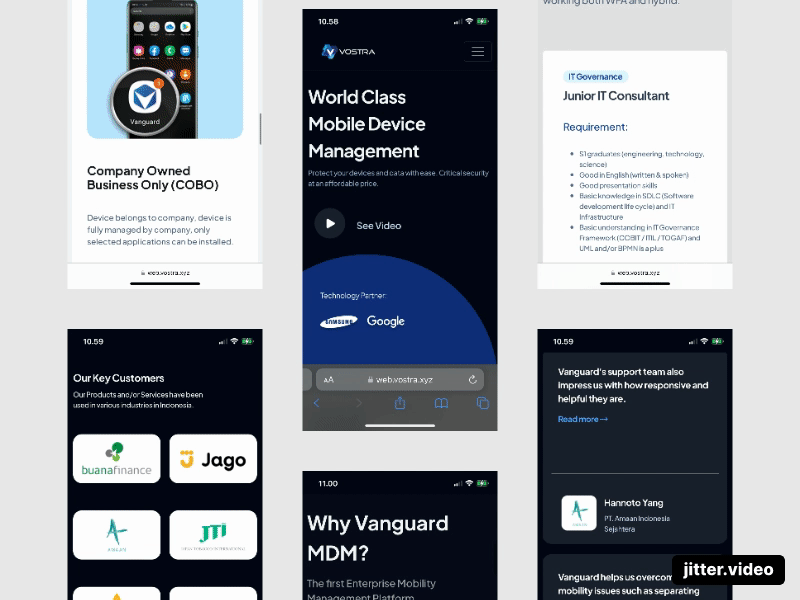Vostra Website (Mobile Version) design indonesia mobiledevice startup ui uiux vanguard vostra website