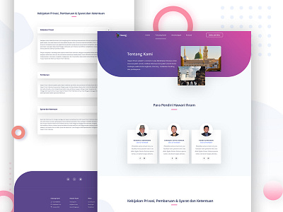 About Us Page app design indonesia islam muslim startup travel trip uiux umrah website