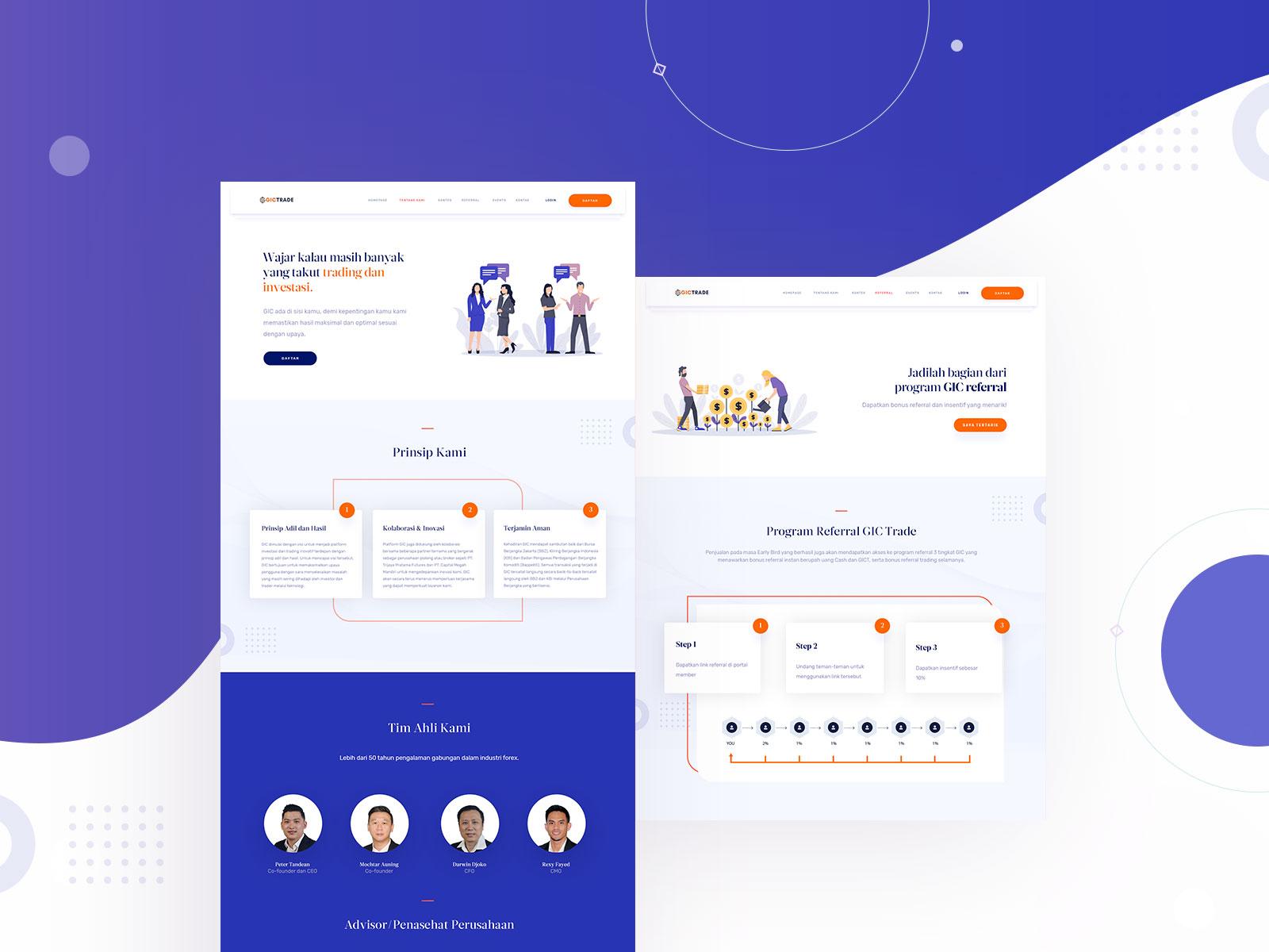 About Us & Referral Page by Mega Caesaria on Dribbble