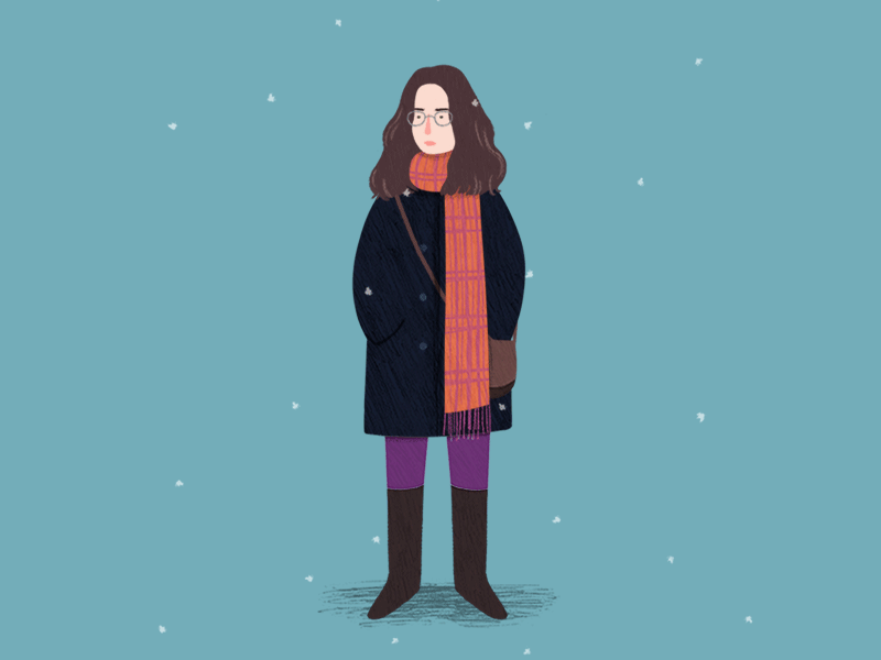 Snow animated cold gif girl glasses illustration snow snow flakes steam weather