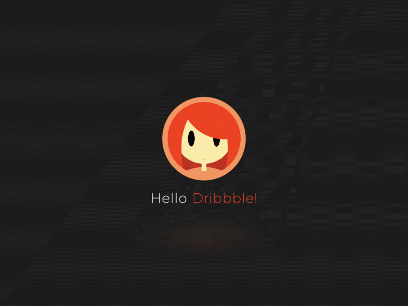 Hello Dribbble! cartoon dribbble girl hello logo redhead selflie ulyana