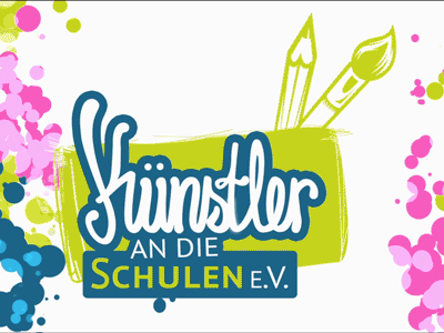 Künstler an den Schulen eV animation bubbles logo logo animation logo reveal paint particular pencil