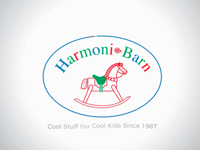 Harmoni Barn bright clean horse kids ladybug logo logo animation logo reveal minimal swedish