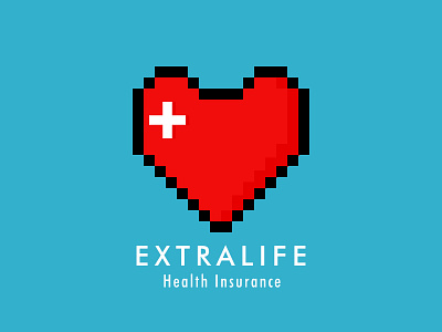 ExtraLife Health Insurance gaming health heart beat heart logo insurance company logo streamers