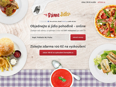 Food delivery landing page czech delivery food photo
