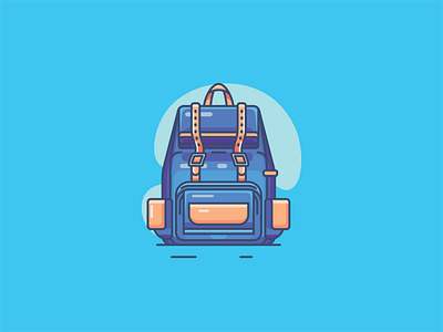 Backpack for school branding design flat flat design icon illustration illustrator minimal ui vector