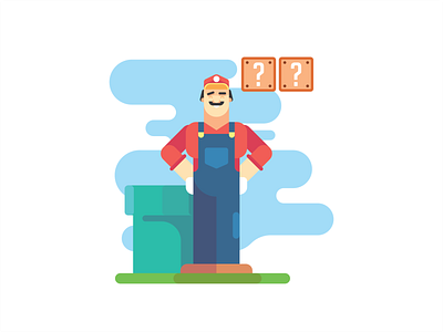 Super mario bross design flat flat design icon illustration illustrator ui vector