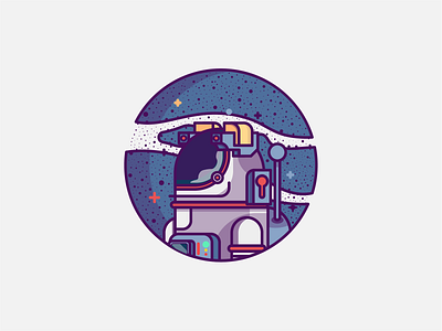 Astronot design icon illustration ui vector