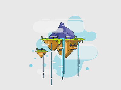 Floating Mountain design flat flat design illustration vector