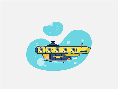 Submarine flat design design flat flat design icon illustration ui vector