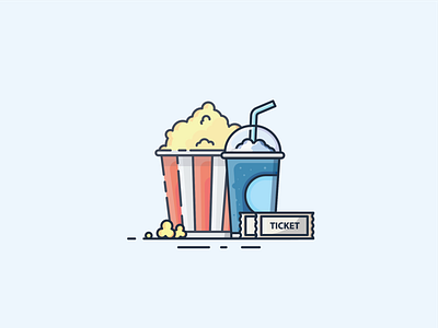 Popcorn design flat flat design icon illustration illustrator minimal ui vector