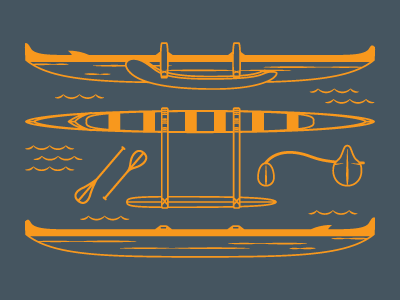 Outrigger canoe illustration outrigger paddle