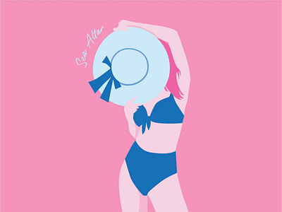 Sea Altar (Asul) aesthetic beach bikini branding illustration philippines summer vector woman