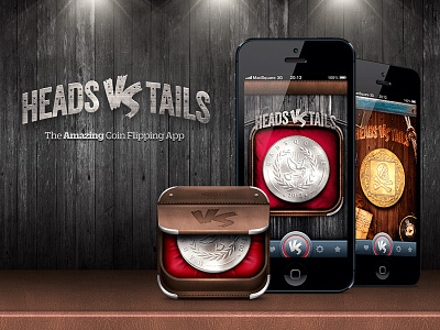 Heads VS Tails iPhone App 3d app coin heads icon ios iphone rennes tails themes ui ux