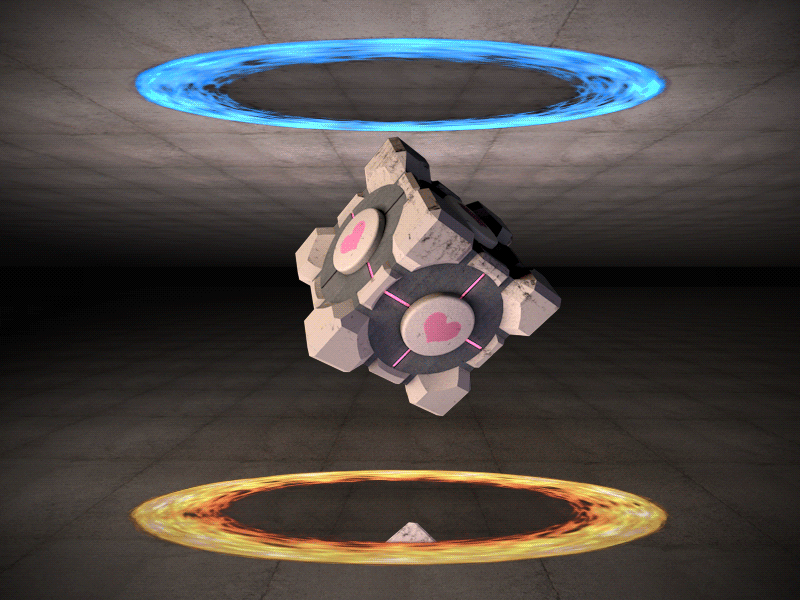 Companion Cube Loop Challenge (GIF) 3d companion cube gif loop portal videogame