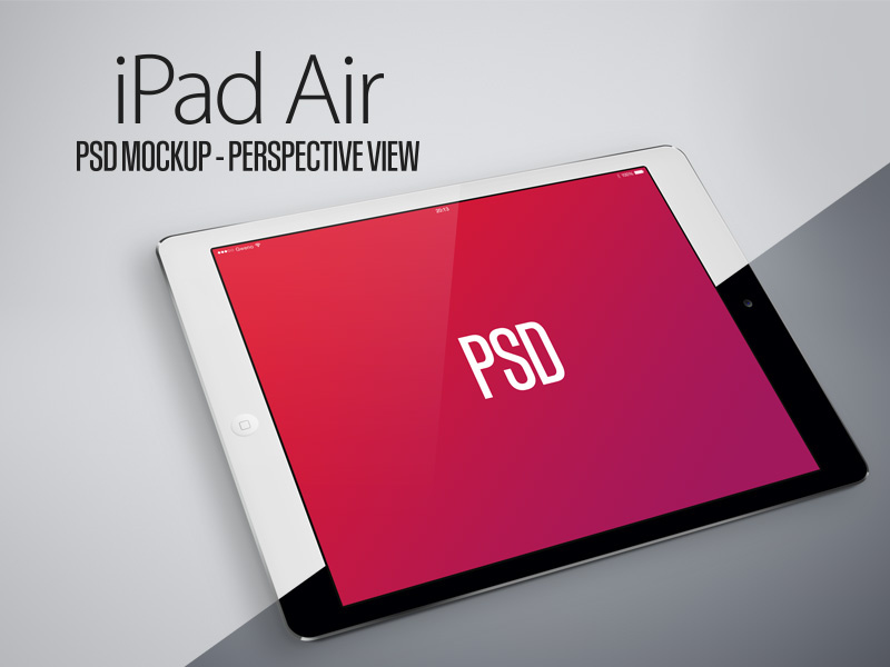 Download iPad Air PSD Mockup - Perspective View - Black & White by Gweno - Dribbble