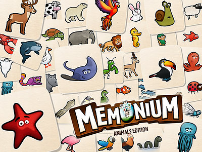 Memonium Animals Edition - Animals Illustrations animals cards children colors game illustrations ios ipad memo