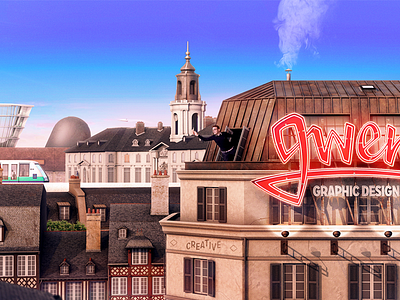 Rennes & Gweno, Final Touch. 3d bretagne brittany c4d france gweno illustration rennes roofs website
