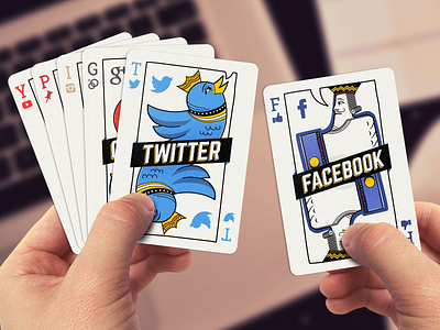 Social Playing Cards card deck facebook france google gweno hand illustration instagram pinterest twitter youtube