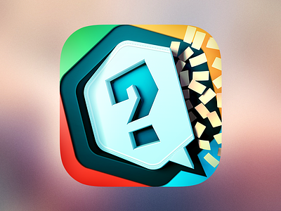 Quiiiz iOS Icon 3d blue cards color icon ios madsquare question quiiiz rennes