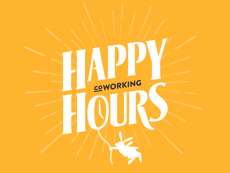 Happy Hours logotype versions coworking happy happy hours happy hours coworking hours lettering rennes typography