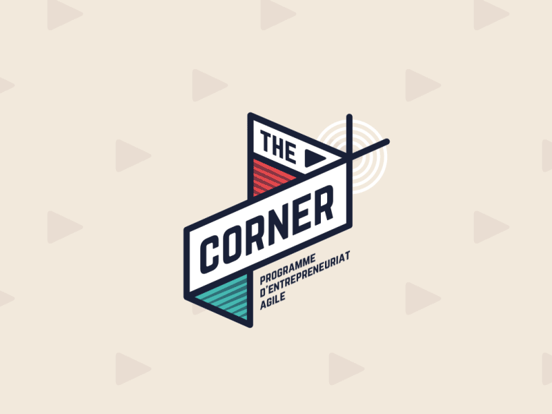 The Corner branding animation animation blue branding brest corner design france gif motion red startup
