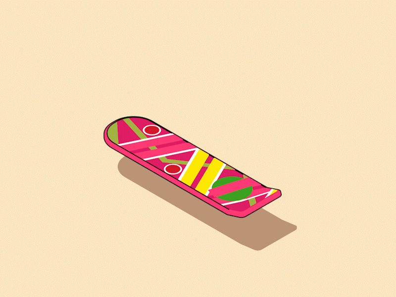 Hoverboard Kickflip 3d back to the future c4d cinema4d colorful flat gif hoverboard mcfly pink