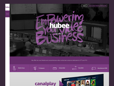 Hubee Website black and white fullscreen hubee oldies purple tv web webdesign