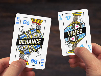 Behance & Vimeo Playing Cards behance card colorful deck heart king social vimeo