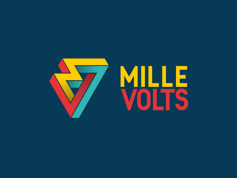 Mille Volts Logotype Evolution branding colorful escher identity logo logotype red yellow