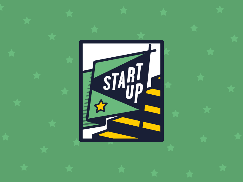 The Corner // STARTUP - Animation animation branding brest flag gif green logo robot stairs the corner yellow