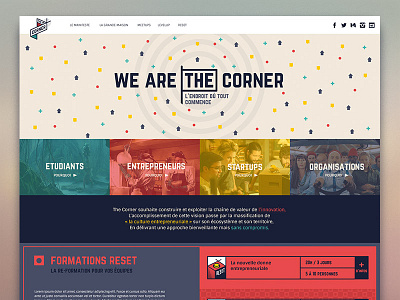 The Corner // Website blue branding brest bretagne corner france innovation red site startup web website