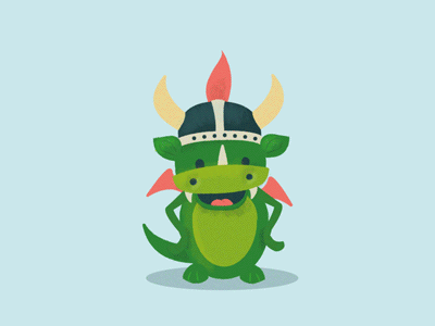 Cute (and animated) Dwarf Dragon animation character cute dragon gif illustration vintage