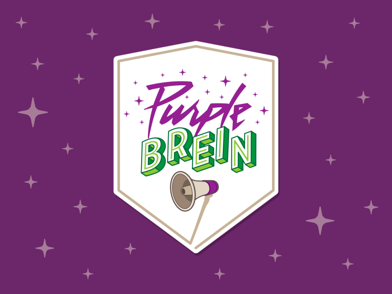 Purple Brein - Animation animation gif green logotype megaphon purple purple brein star stars