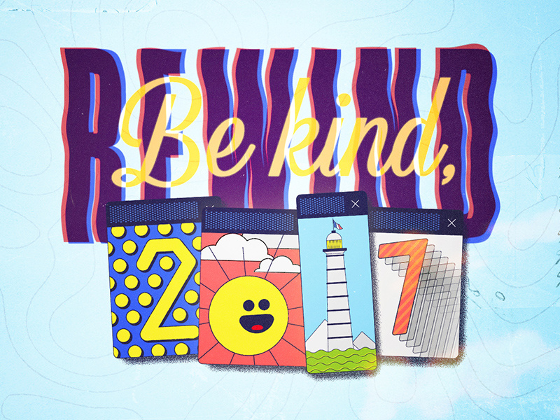 Be kind, Rewind 2017 medium blue 2014 rewind retro motion