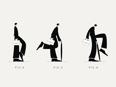 Ministry of Silly Walks - Styleframes animation black character design english man monty python motion weird