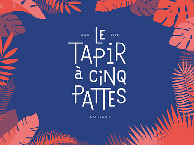 Le Tapir à cinq pattes - Logotype blue branding bretagne custom lettering france jungle logo logotype lorient red typo typography