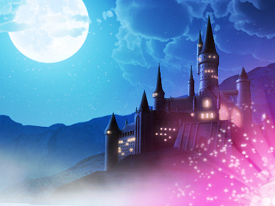 Teaser 1 "The Boy Who Lived" 3d blue castle illustration moon night