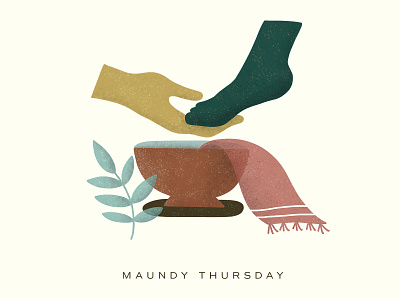 Maundy Thursday- Jesus Washing Feet church design easter holy week illustration jesus jesus washing feet maundy thursday minimal easter sermon graphic sermon slide