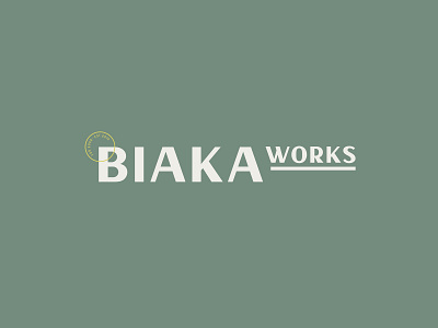 Biaka Works Logo design firm logo green moss stamp