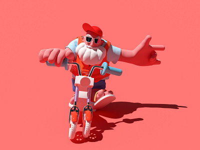 Cycling grandpa said he loved you 3d animation c4d characterdesign