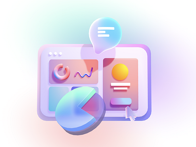 Landing page illustration 3d