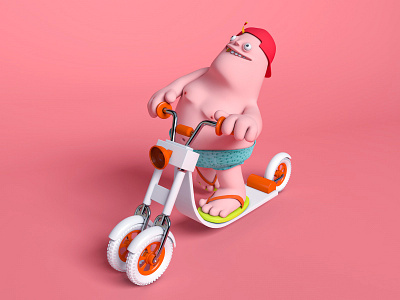 A scooter man 2 3d c4d characterdesign cinema4d ip mascot scooter