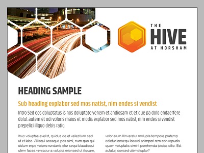 The Hive - Document hexagon hive innovation orange startup yellow