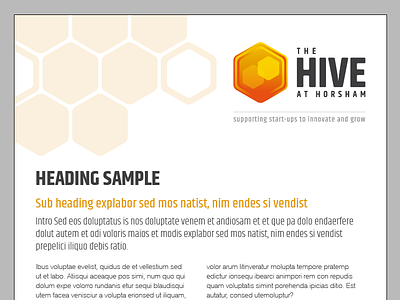 The Hive - Document v2 hexagon hive innovation orange startup yellow